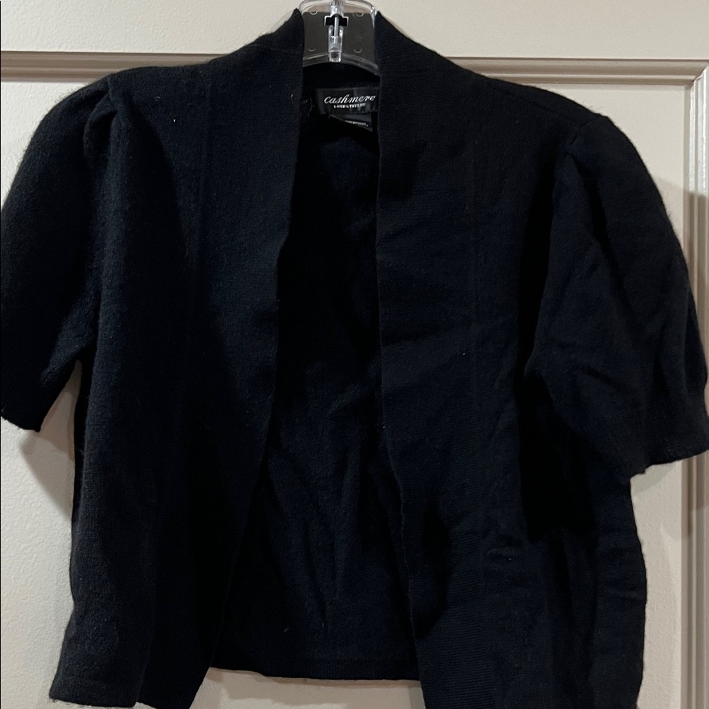 Black Short Sleeve Cardigan